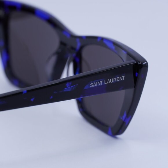 ?️New Saint Laurent SL 276 MICA 009 Sunglasses -Blue Havana Frame, Black Lenses main image 4